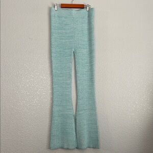 Le Ore Light Blue Knit Flare Legging Pants